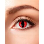 Lentilles de contact sans correction fantaisie ?il de chat rouge adulte