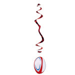 Lot de 6 suspensions en papier ignifug ballon de rugby 80 cm