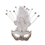 Loup paillet� blanc luxe femme