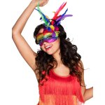 Loup v�nitien multicolore avec plumes adulte
