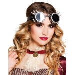 Lunettes cyberpunk argents adulte steampunk