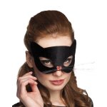 Masque chat noir avec nez coeur femme Masque chat noir avec nez coeur femme