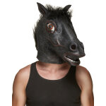 Masque latex tte de cheval noir adulte