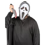 Masque noir et blanc en plastique tueur psycopathe adulte