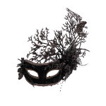Masque noir avec fleurs femme