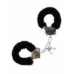 Menottes en fourrure noire adulte