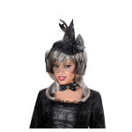 Mini chapeau sorcire avec voile adulte halloween