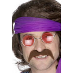 Moustache marron annes 70 adulte