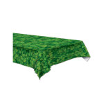 Nappe en plastique verte avec trfles 137 x 274 cm