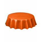 Nappe ronde orange en plastique 213 cm
