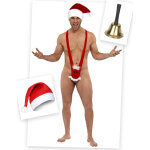 Pack dguisement mankini pre nol avec bonnet et cloche