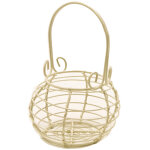 Panier jardinier m�tal ivoire 8 x 6 x 10 cm