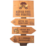 Panneau fl�ches directionnelles pirate kraft 75 x 40 cm