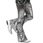 Pantalon disco holographique argent homme
