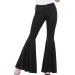 Pantalon disco noir pattes d'lephant femme