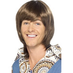 Perruque ann�es 70 marron homme