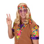 Perruque blonde hippie adulte