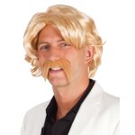 Perruque blonde avec moustache homme