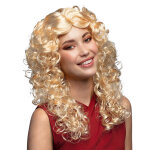 Perruque boucle blonde de star de la pop femme