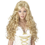 Perruque boucle desse femme blonde