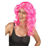 Perruque boucle rose femme
