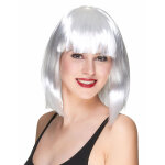Perruque carr� mi - long blanche femme