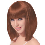 Perruque carr mi - long chatain femme