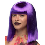 Perruque carr� mi - long violette femme