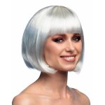 Perruque courte � frange blanche femme