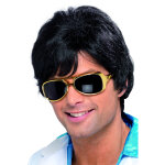 Perruque disco annes 70 noire homme