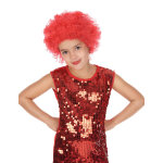 Perruque disco enfant rouge