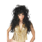 Perruque femme cheveux longs et noirs boucls