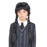 Perruque gothique  tresses noires enfant