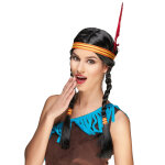 Perruque indienne avec plume femme