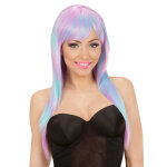 Perruque longue bleue - violette