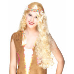 Perruque longue hippie blonde femme