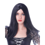 Perruque longue noire femme - 45 cm