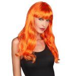 Perruque longue orange femme