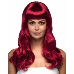 Perruque longue rouge fonce femme