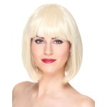 Perruque luxe blonde carr court avec frange femme