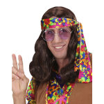 Perruque marron hippie adulte