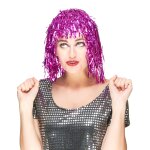 Perruque mtallique fuchsia adulte