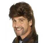 Perruque mulet marron homme