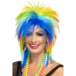 Perruque multicolore annes 80 femme
