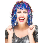 Perruque multicolore mtallique adulte