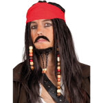 Perruque pirate avec bandana rouge homme