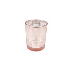 Photophore en verre  rayures rose gold 6, 8 cm