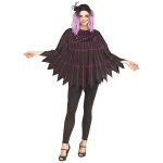 Poncho toile d'araigne violet femme