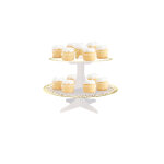Prsentoir  cupcake en carton blanc et or 31 x 24 cm