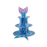 Prsentoir  cupcake sirne violet bleu 40 cm